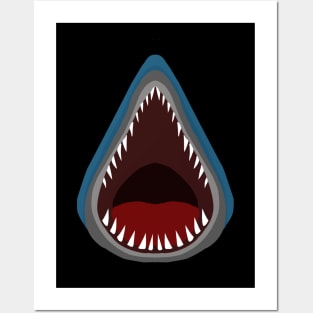 Angry shark Posters and Art